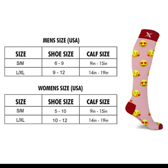 3 pair emojii knee-high compression socks. Sm/ned - Picture 2 of 4